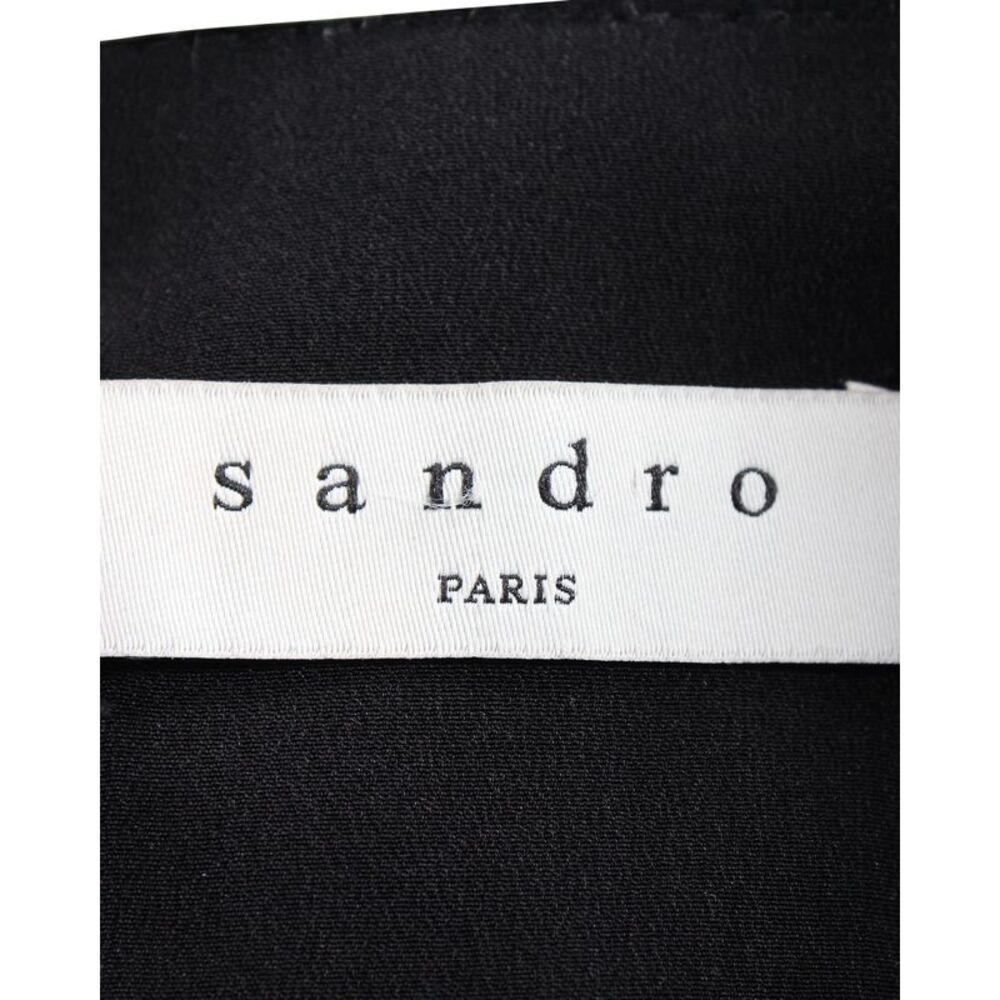 Sandro Paris Scalloped Collar Faustine Short Dress in Black Tweed - Picture 5 of 11